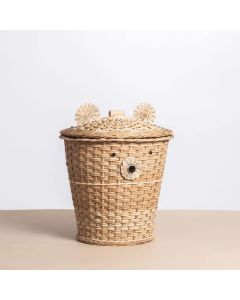 Panier a linge ours - Rotin azzouzine - D 45 cm H 45 cm