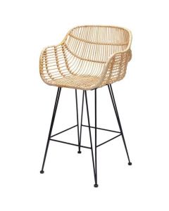 Chaise haute avec accoudoirs - Rotin azzouzine - H75