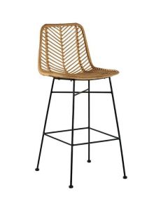 Chaise bar en rotin naturel - Rotin azzouzine - H75