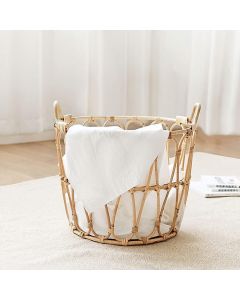 Panier a linge en Rotin naturel - Rotin azzouzine - D 40 cm H 50cm