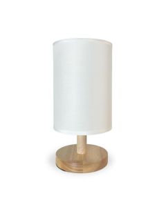 Lampe de Chevet Blanc- Rond - Bois - 27 X 14 CM