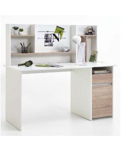 Bureau de Chambre en bois mdf (particule) 130 x 135 x 55 cm - Blanc & Beige