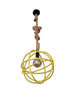 Suspension Rond Jaune E27 Lampe Filament - Lumix