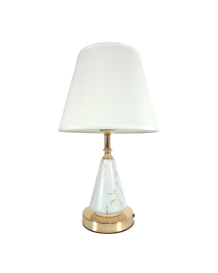 Lampe de Chevet Métallique - blanc et doré - 40 x 25 cm
