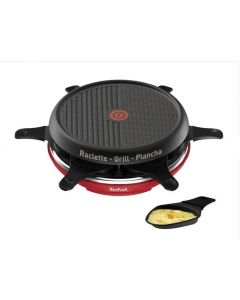 Raclette 3en1 Tefal RE12A512 - Grill Crêpe - 850W - Rouge - Garantie 1 An