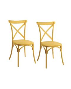 SOFPINCE - Lot de 2 chaises  Metallica jaune