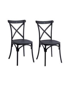 SOFPINCE - Lot de 2 chaises  Metallica noir