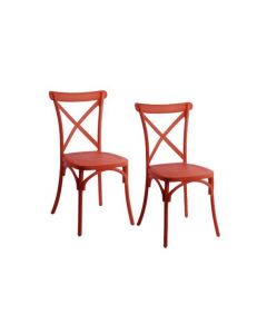 SOFPINCE - Lot de 2 chaises  Metallica rouge