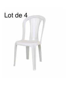 Lot de 4 Chaises - Plastique - Jawhara - Blanc
