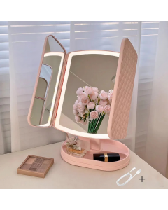 Miroir de Maquillage - Orientable - Tactile - Avec Eclairage led - 32 x 21 cm