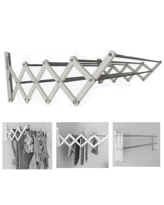 Sèche Linge Mural Extensible 100% Aluminium 6 barres - 50 cm x 35 cm - TOUCHDAR