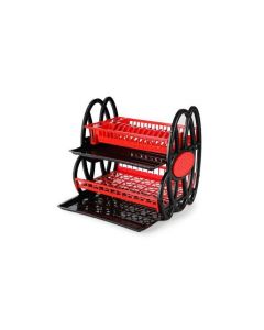 SOTUFAB - Porte assiettes accordéon - noir et rouge  