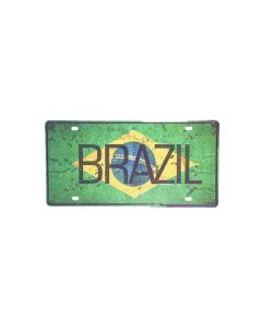Plaque d'immatriculation - Décorative - Vintage - BRAZIL - 15x30 cm