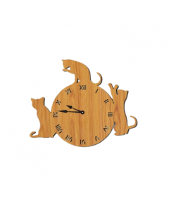 Horloge murale en bois - Cat wall clock