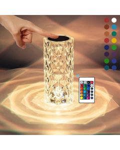 Lampe de Table en cristal 16 couleurs, tactile, décoration lumière d'ambiance