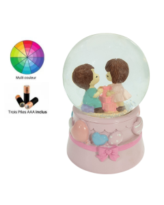 Boule de Neige Musical Avec Lumière RGB - 13X 8 Cm - PILES INCLUS