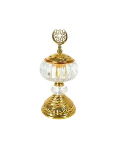 Mabkhra - Encensoir cristal doré  - 18 X 8.5 cm