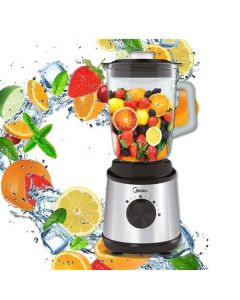 Blender Midea MJ-BL6006W - 800W - 1.5L - Bol en Verre - Inox & Noir - Garantie 1 An