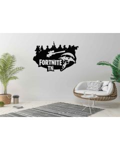 Sticker mural - Artzy - Fortnite - Gamer - Jeu vidéo - 57x37cm - Noir