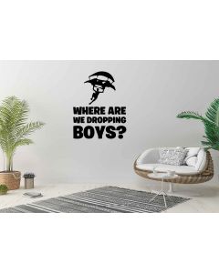 Sticker mural - Artzy - Fortnite - Gamer - Jeu vidéo - Where Are We Dropping - 57x72cm - Noir