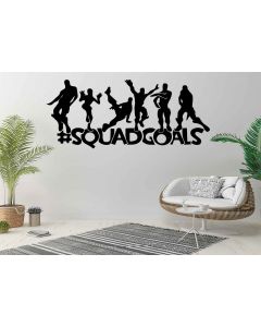 Sticker mural - Artzy - Fortnite - Gamer - Jeu vidéo - Squad Goals - 117x49cm - Noir