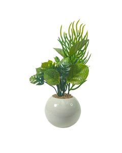 Plante Artificielle - avec pot en céramique- 24 x 10 cm