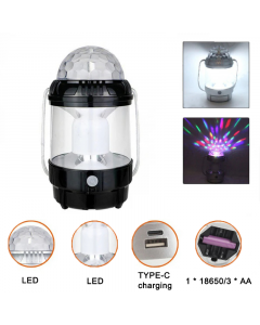 Lampe en cristal rechargeable USB lanterne Portable pliable et étanche rotative et colorée