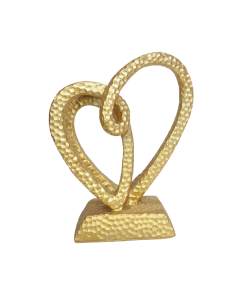 objet de décoration doré en forme de coeur