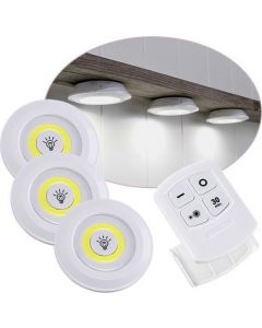 Lot de 3 Spots Led Sans Fil avec Télécommande