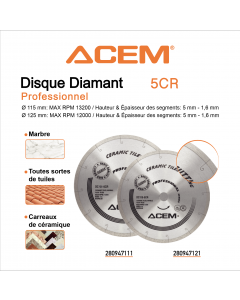 DISQUE DIAMOND 5PT - 125MM ACEM
