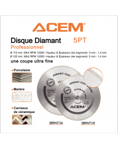 DISQUE DIAMOND 5PT - 115MM  ACEM