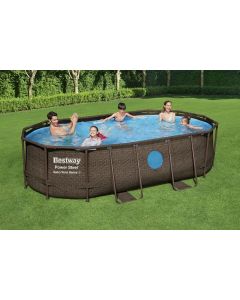 Piscine hors sol Power Steel rectangulaire 549 x 274 x 122 cm + filtration à cartouche + échelle + bâche