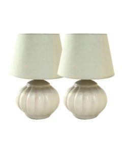 Chtioui design - Lot de 2 Lampes à poser - Céramique - GALIA - Beige - 40 cm