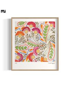Jacobean Flowers | Tableau Mural | Cadre naturel 50*55 cm By Mary.j.