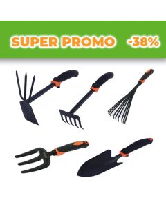 Pack de 5 outils de jardin noir & orange - ACEM