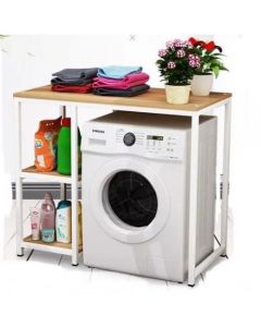 Étagère pour machine à laver - bois mdf et Acier Blanc - L x H x l(100x100x60)cm