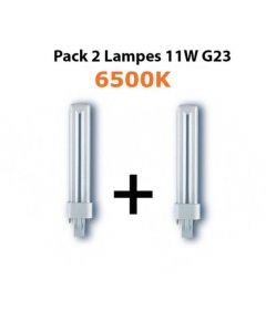 Pack 2 Lampes à Broche - 11W G23 - 6500K