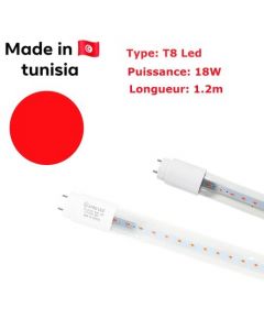 Tube Led T8 - Rouge - 18W - 1.2M