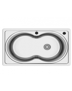 Évier Cuisine Inox 73 x 46 cm - Avec Vidage/Siphon - ASIL