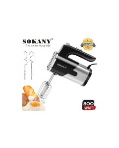Batteur à main SOKANY Sk-6621 -  800 W - noir et argent 