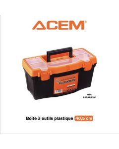 Boite à outils plastique 40.5 cm noir & orange 280320101 - ACEM