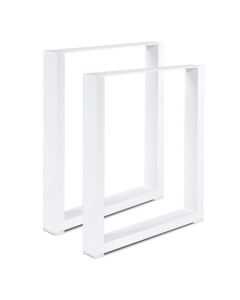 2 pièces Pieds de table carré - Acier Blanc - L x H(60 x 72) cm