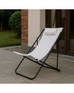 Chaise longue METATUB DSC04888 - Acier époxy - Blanc