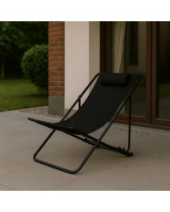 chaise longue METATUB DSC04889 - Acier époxy - Noir  121x54x6cm