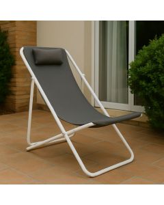 chaise longue METATUB DSC04890 - Acier époxy - Gris 121x54x6cm