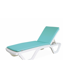 Matelas de transat bleu turquoise 180x52 cm avec sangles d’attache