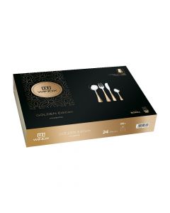 COFFRET EN BOIS COUVERT DE TABLE SERIE AMBRE GOLD 24P - WINOX