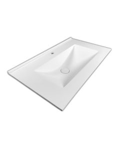 Plan Vasque avec cuve rectangulaire 800 x 460 x 160 Blanc - SPACE Solid Surfaces