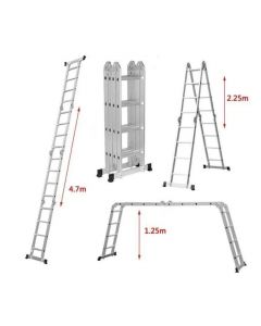 ACEM Échelle multifonction en aluminium 4.7m 4x4 Marches