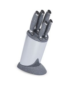 Ensemble des 5 couteaux avec support
